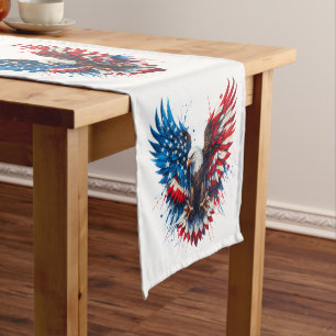 Personalized Patriotic Colours America Bold Eagle Short Table Runner