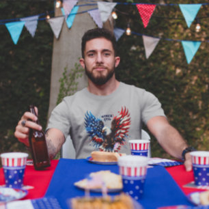 Personalized Patriotic Colours America Bold Eagle Tri-Blend Shirt
