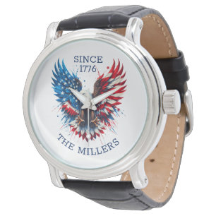 Personalized Patriotic Colours America Bold Eagle Watch