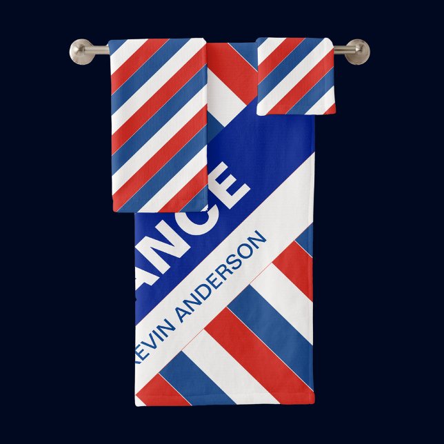 Personalized Patriotic France Flag Bath Towel Set (Creator Uploaded)