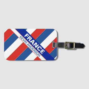 Personalized Patriotic France Flag Luggage Tag