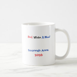 Personalized Patriotic Highland Cow Coffee Mug