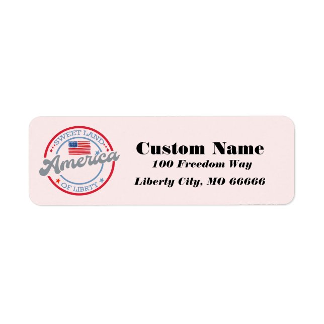 Personalized Patriotic Message Address Labels (Front)