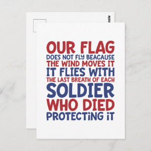 Personalized Patriotic Soldier Quote Postcard