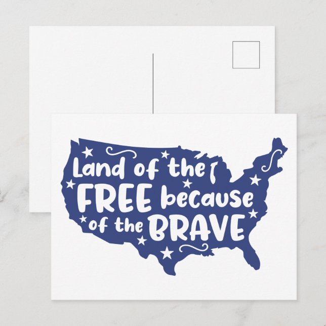 Personalized Patriotic Soldier Quote Postcard (Front/Back)