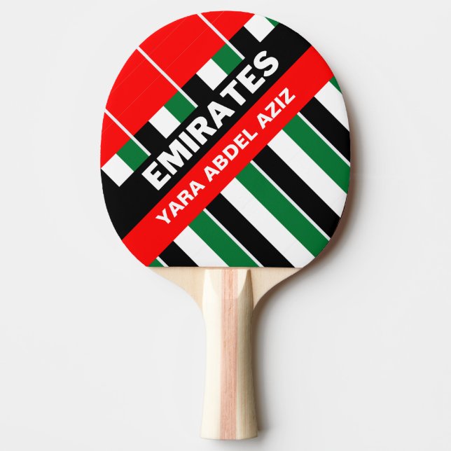Personalized Patriotic United Arab Emirates Flag  Ping Pong Paddle (Front)