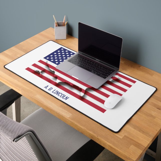 Personalized Patriotic USA AMERICAN Flag Desk Mat (Office 2)