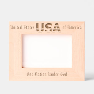 Personalized Patriotic USA and Flag   Etched Frames