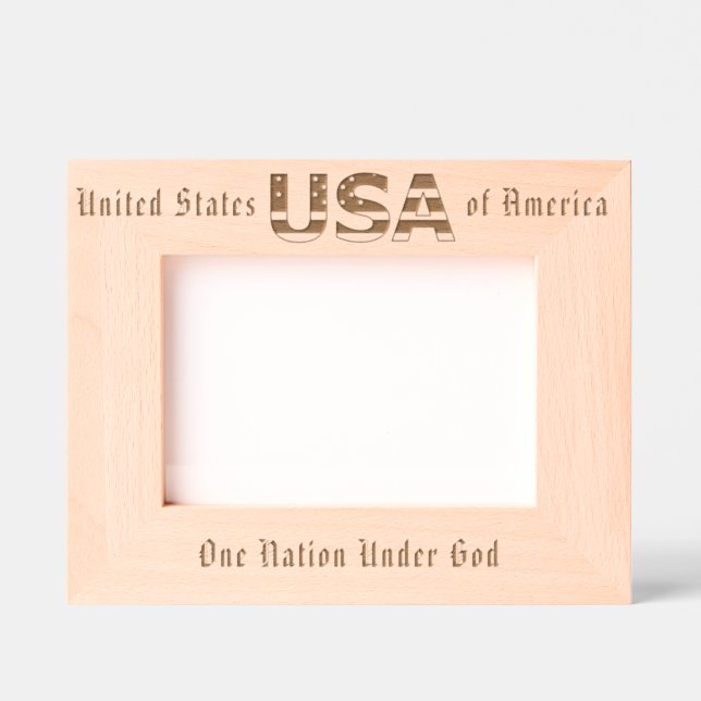Personalized Patriotic USA and Flag   Etched Frames (Front)