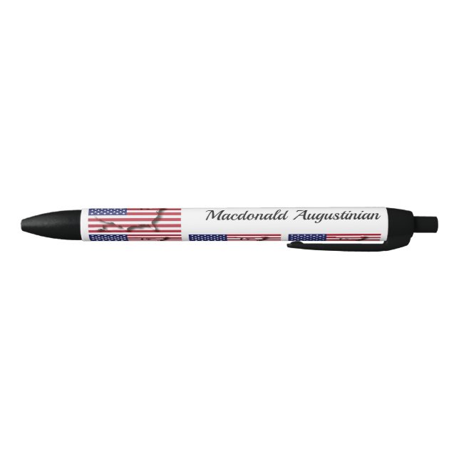Personalized | Patriotic | USA Flag Black Ink Pen (Bottom)