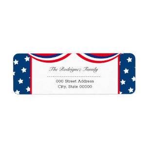 Personalized Patriotic USA Return Address
