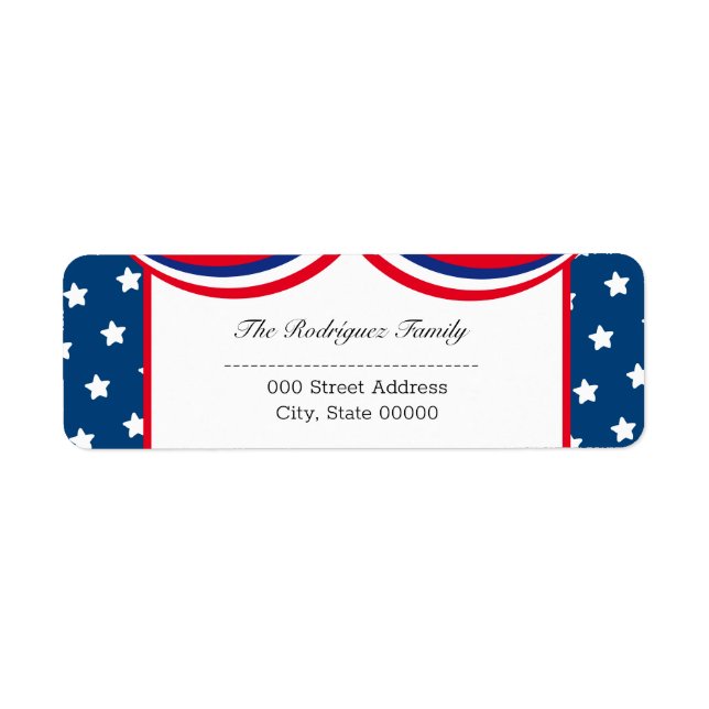 Personalized Patriotic USA Return Address (Front)