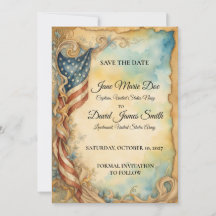 Personalized Patriotic Vintage Military Wedding
