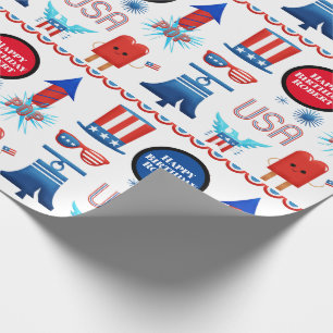 Personalized Patriotic Wrapping Paper