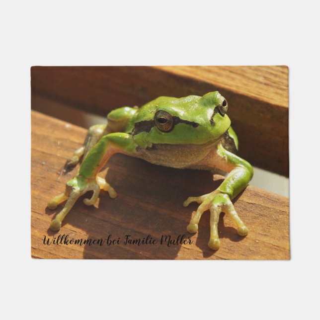 Personalized, pattern, frog, reptile, nature, doormat (Front)