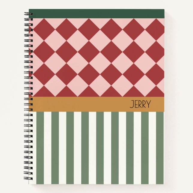Personalized Pattern Notebook with Name (Front)