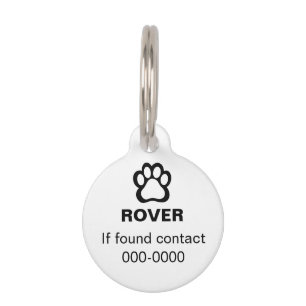Personalized Paw Print Dog ID Tag