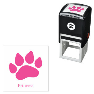 Personalized Paw Print in Choice of Custom Colors  Self-inking Stamp