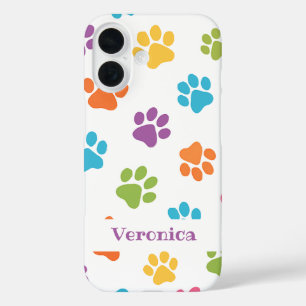 Personalized Paw Print iPhone Case – Custom Name 