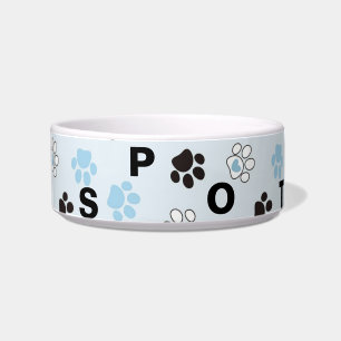 Personalized Paw Print Medium Dog Bowl