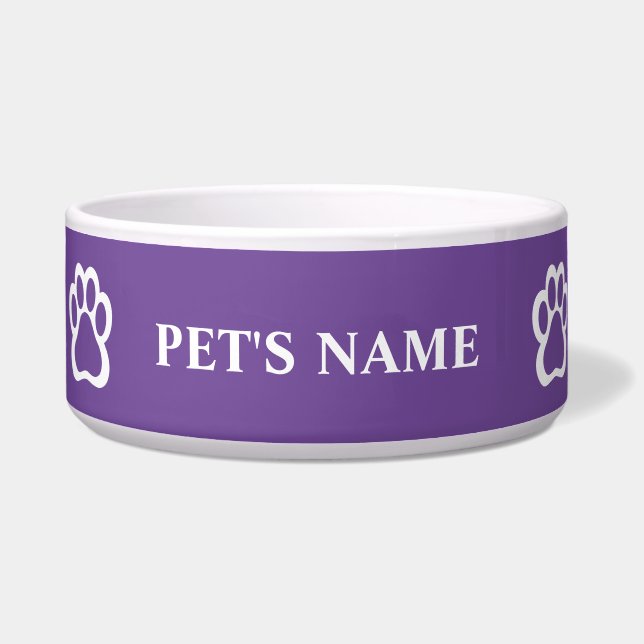 Personalized Paw Print Pet Bowl (Front)