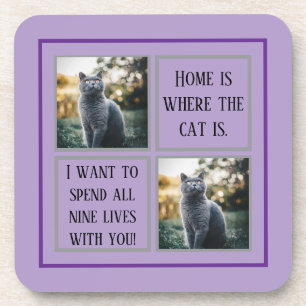 Personalized Paw Print Pet Coasters - Custom Name