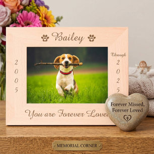 Personalized Paw Print Pet Memorial Wood Picture Etched Frames