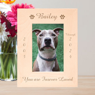 Personalized Paw Print Pet Memorial Wood Picture Etched Frames