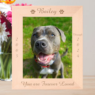 Personalized Paw Print Pet Memorial Wood Picture Etched Frames