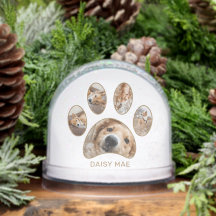 Personalized Paw Print Pet Name Year Photo Collage