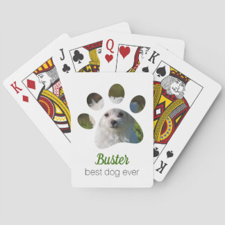 Personalized Paw Print Photo Dog Playing Cards