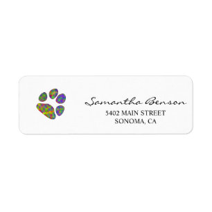 Personalized Paw Print Return Address