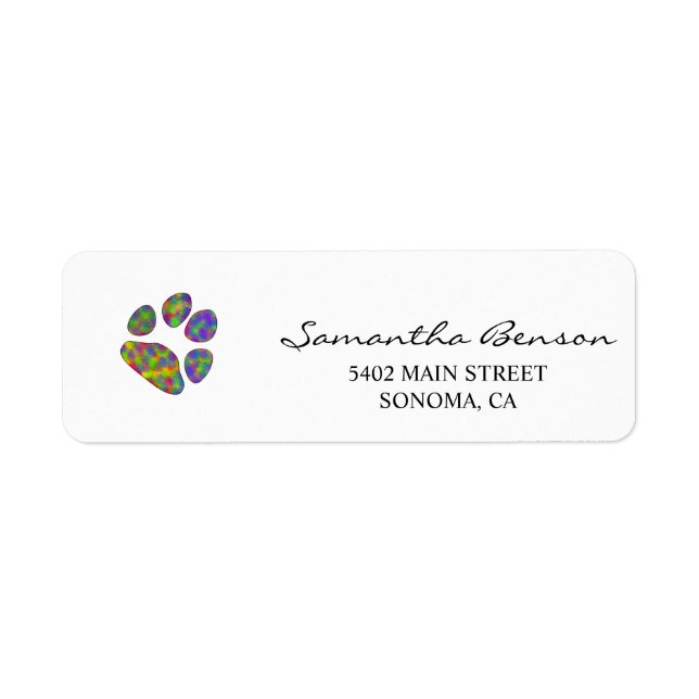 Personalized Paw Print Return Address (Front)