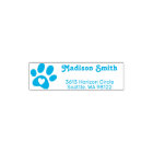 Personalized Paw Print with Heart Return Address
