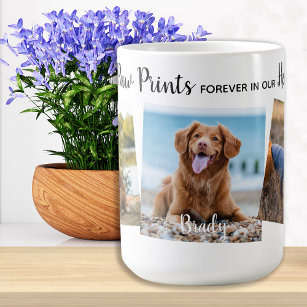 Personalized Paw Prints Hearts Dog Pet Memorial Coffee Mug