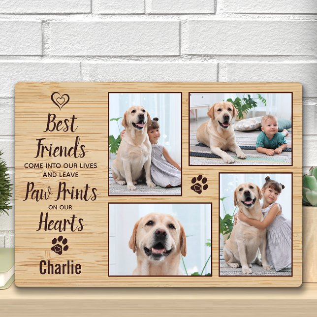 Personalized Paw Prints Pet Memorial Photo Collage Plaque (Creator Uploaded)