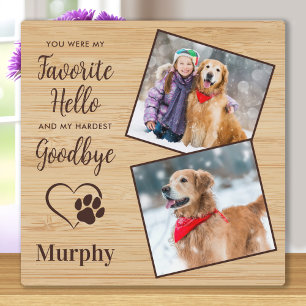 Personalized Paw Prints Pet Memorial Photo Plaque