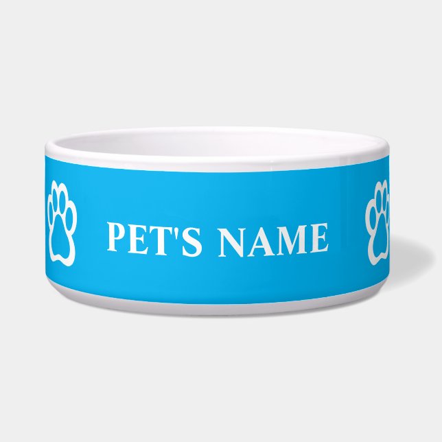 Personalized Pawprint Pet Bowl (Front)
