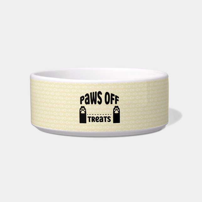 Personalized Paws Off Treats Bowl (Front)