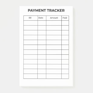 Personalized Payment Tracker  Post-it Notes