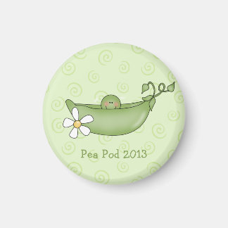 Personalized Pea in a Pod Baby Shower Magnet