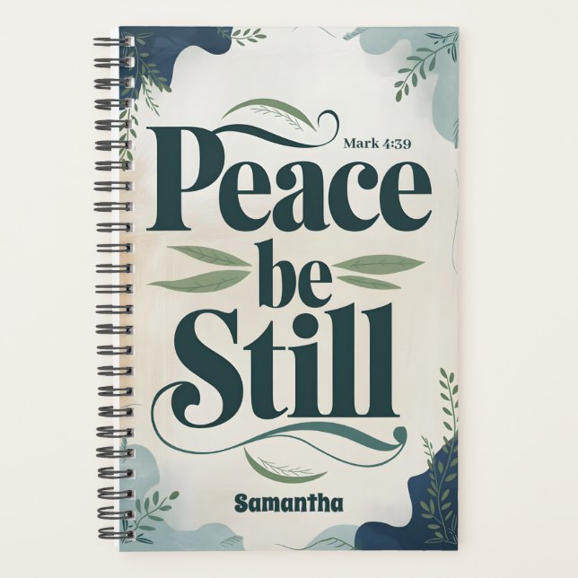 Personalized Peace Be Still Vintage Christian Planner (Front)
