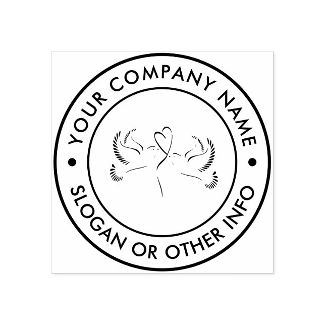 Personalized Peace Dove Round Return Address Rubber Stamp (Imprint)