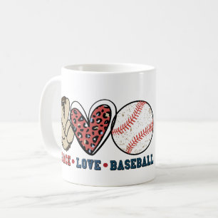 Personalized Peace Love Baseball Mug
