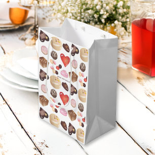 Personalized Peace Love Chocolate Candy Heart Medium Gift Bag