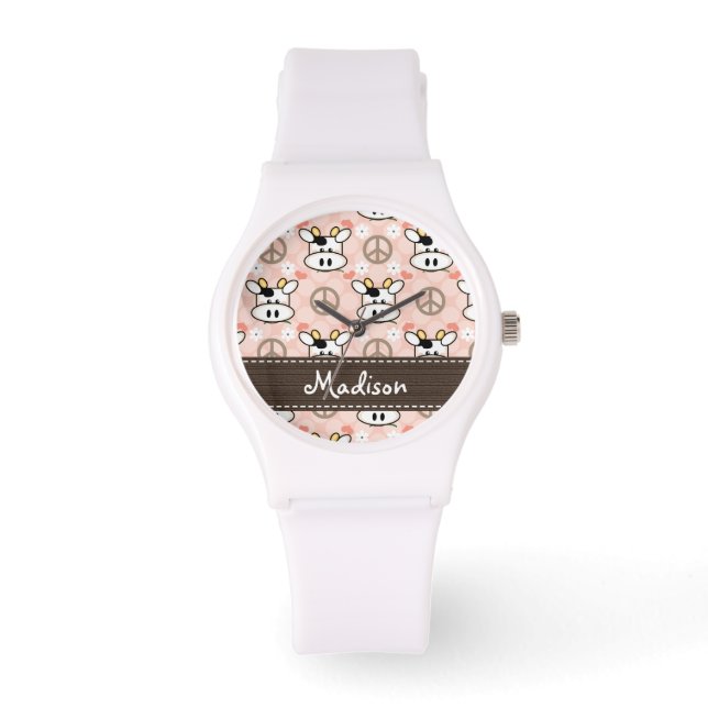 Personalized Peace Love Cows Watch (Front)
