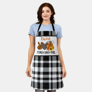 Personalized Peace Love Fall Apron