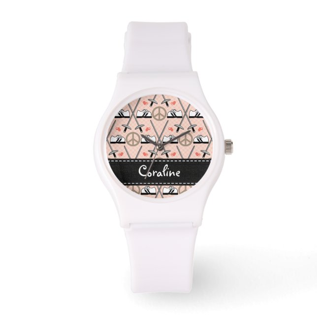 Personalized Peace Love Fencing Watch (Front)