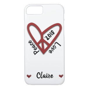 Personalized Peace-Love Heart iPhone Case