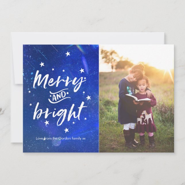 Personalized Peace love joy Christmas photo card (Front)